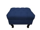 Ver imagem 3 de Kit 2 Poltronas Decorativa Julia + Puff Luis Xv Suede Azul Marinho Pés Madeira Mz Decor