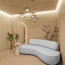 Ver imagem 2 de Sofá Curvo Sala de Estar Recepção Consultório Amsterdã 250cm Linho