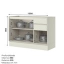Ver imagem 4 de Balcão Pia 3 Portas 2 Gavetas 120cm 100% MDF Fineze Henn