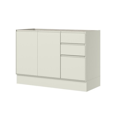 Balcão Pia 3 Portas 2 Gavetas 120cm 100% MDF Fineze Henn