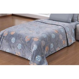 Manta Flannel Infantil Shine 1,50 x 2,20 Andreza Balls Azul - 1