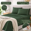 Ver imagem 2 de Jogo de Cama Lençol Egipicio Queen 4 Peças Micropercal 600 Fios Macio Verde Musgo Casa Show
