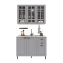 Ver imagem 1 de Armário de Cozinha Modulada Compacta Fidelitá Nara 100% MDF 2 Peças 120cm 6 Portas 2 Gavetas sem