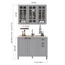 Ver imagem 2 de Armário de Cozinha Modulada Compacta Fidelitá Nara 100% MDF 2 Peças 120cm 6 Portas 2 Gavetas sem