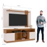 Conjunto Bancada TV até 60 Polegadas Polegadas Itapua C/Painel-Colibri - Natura Real / Off White - 2