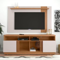 Conjunto Bancada TV até 60 Polegadas Polegadas Itapua C/Painel-Colibri - Natura Real / Off White - 9 Conjunto Bancada TV até 60 Polegadas Polegadas Itapua C/Painel-Colibri - Natura Real / Off White - 9