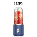 Ver imagem 1 de Espremedor Portátil Oem Popyo 400 ml com 6 Lâminas Aço Inox e Copo Plástico Azul 110V