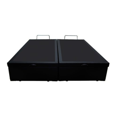 Base Box Bau Casal Bipartido Premium Santo Box Sintético 47x138x188:preto