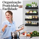 Ver imagem 4 de Kit Rack Prateleira Organizador Magnético Cozinha Geladeira Mult