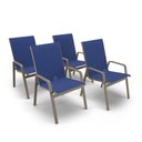Ver imagem 1 de Kit 4 Cadeiras Riviera Piscina Alumínio Fendi Tela Azul