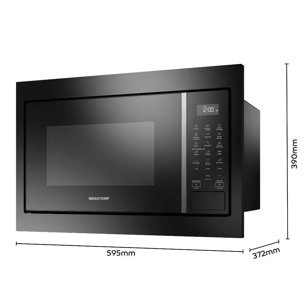 Micro-ondas de Embutir Brastemp 32 Litros Preto 18 Receitas Pré-Programadas 110V BM146AEANA - 2