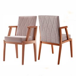 Kit 2 Poltronas Decorativas Madeira Maciça - Aurora - Requinte Salas - 1