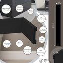 Ver imagem 2 de Kit 6 Barras Rodapé Guarnição de Poliestireno 7 Cm Alt Alizar Preto Frisado (13mm X 2,40 Metros)