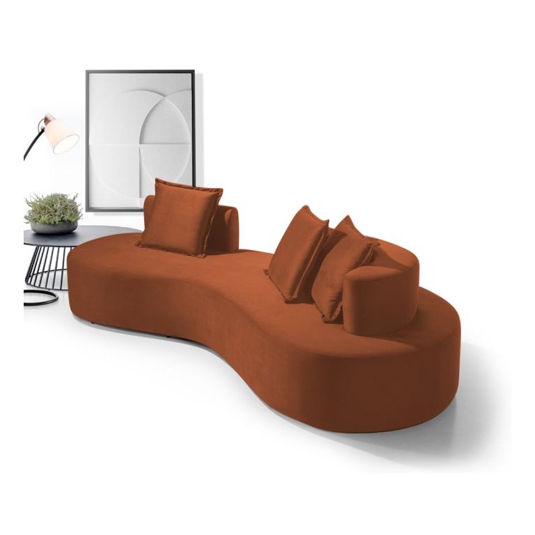 Sofá Orgânico Denver 2m 2 Lugares Veludo Terracota - Fortbello Estofados