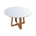 Ver imagem 4 de Mesa de Jantar Tampo com Vidro Madri Madeira Maciça - Amêndoa Tampo 120 Branco-vidro Branco