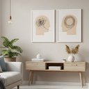 Ver imagem 1 de Kit 2 Quadros Psicologia Linhas da Mente 40x60 Moldura:branca