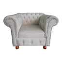 Ver imagem 2 de Poltrona Luiz XV Chesterfield Capitone Suede Nude