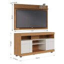 Ver imagem 2 de Rack com Painel Yara 135cm P/tv até 55 Polegadas 2 Portas C/detalhes Frisados e Rodízio Colibri