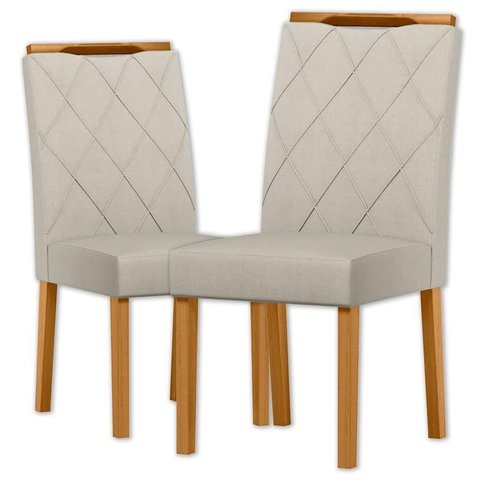 Cadeira para Mesa de Jantar Sarah Kit 2 Peças Ype/linho Palha - Nc