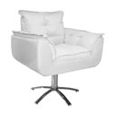 Ver imagem 3 de Poltrona Decorativa Hall de Entrada Base Giratória de Metal Opala Suede Branco - LM DECOR