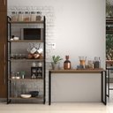 Ver imagem 1 de Kit Mesa + Estante Industrial Moderno Lançamento P/ Trabalhar Home office AJL Estilo Industrial