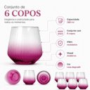 Ver imagem 5 de Jogo 6 Copos Blow Rosa Degradê 380ml em Vidro