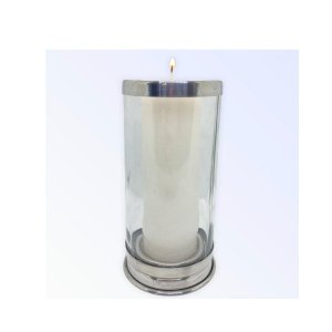 Suporte Para Vela 7 Dias 18 Cm Vidro Transparente Alumínio