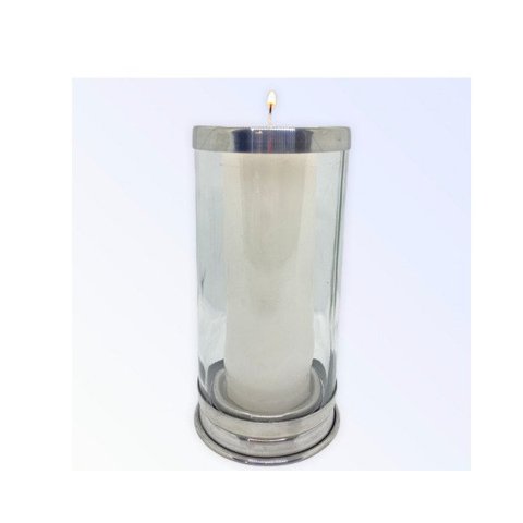 Suporte Para Vela 7 Dias 18 Cm Vidro Transparente Alumínio