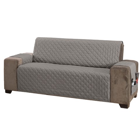 Protetor de Sofá King 4 Lugares Classic 100% Poliéster:cinza