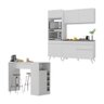 Cozinha Compacta com Bancada Americana/mesa Veneza Multimóveis Mp2211 Branco - 1