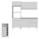 Ver imagem 6 de Cozinha Compacta com Bancada Americana/mesa Veneza Multimóveis Mp2211 Branco