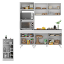 Ver imagem 4 de Cozinha Compacta com Bancada Americana/mesa Veneza Multimóveis Mp2211 Branco