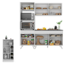 Cozinha Compacta com Bancada Americana/mesa Veneza Multimóveis Mp2211 Branco - 4