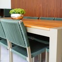 Ver imagem 4 de Mesa de Jantar Majestic 8 Lugares Retangular Alumínio Madeira Maciça Amadeirado