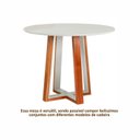 Ver mais imagens de Mesa Sala de Jantar 4 Lugares Redonda Madeira Maciça Áustria Espresso Móveis Marrom/Champagnhe/Off White