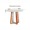 Ver imagem 5 de Mesa Sala de Jantar 4 Lugares Redonda Madeira Maciça Áustria Espresso Móveis Marrom/Champagnhe/Off White