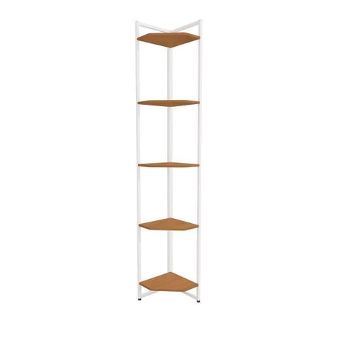 Estante de Canto 5 Prateleiras 202 Cm Li022 Canela Branco Kpb