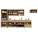 Ver imagem 4 de Cozinha Completa Modulada 7 Peças 14 Portas 6 Gavetas 100% MDF Simone Mendes Marrom/Carvalho/Greige