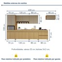 Ver imagem 3 de Cozinha Completa Modulada 7 Peças 14 Portas 6 Gavetas 100% MDF Simone Mendes Marrom/Carvalho/Greige