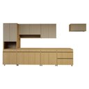Ver imagem 2 de Cozinha Completa Modulada 7 Peças 14 Portas 6 Gavetas 100% MDF Simone Mendes Marrom/Carvalho/Greige