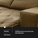 Ver imagem 2 de Sofá Retrátil/Reclinável Belga 1,80m Suede Velut com Molas no Assento