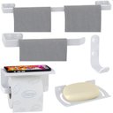 Ver imagem 2 de Kit de Acessórios para Banheiro Branco 5 Peças Fs.zmt