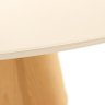 Mesa de Jantar Cone Redonda 80 Cm - Lâmina de Madeira Cinamomo e Laca Off White com Vidro - 3