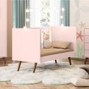 Ver imagem 3 de Conjunto Quarto Infantil Retro Berço e Comoda Rosa Bogota com Colchao