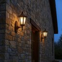 Ver imagem 4 de 12 Arandelas Clássica Colonial Luminárias de Parede Marrom Lente Fosca