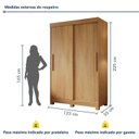 Ver imagem 3 de Guarda-Roupa Solteiro 2 Portas de Correr e 2 Gavetas Flex com Pés MDF Amanda Marrom/Cinamomo