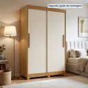 Ver imagem 5 de Guarda-Roupa Solteiro 2 Portas de Correr e 2 Gavetas Flex com Pés MDF Amanda Marrom/Cinamomo
