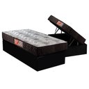Ver imagem 1 de Cama Box Baú Solteiro: Colchão Espuma Paropas D23 Pasquale + Base CRC Suede Black(88x188)