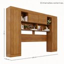 Ver imagem 5 de Guarda Roupa Casal Modulado de Canto 11 Portas de Bater 4 Gavetas MDP Cinamomo Multimóveis 287cm