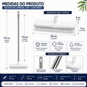 Ver imagem 7 de Vassoura Rodo Mop 2 em 1 Escova Limpeza Esfregao Multifuncional Piso Cabo Longo 112cm Articulada Ban
